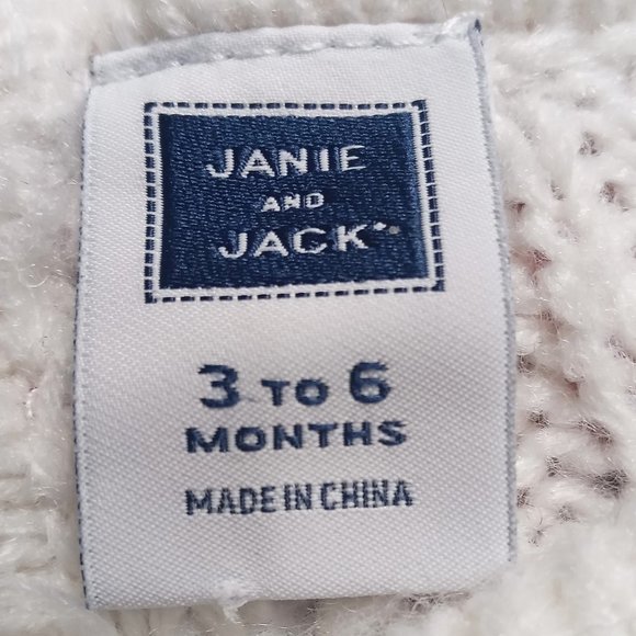 Janie and Jack White Cable Knit Pullover Sweater With Red Bow Size US 3-6M - Picture 4 of 5